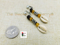 Cowrie Clip On Earrings Ethnic Women Jewelry Handmade Non Pierced Black Owned