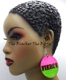 Fierce Earrings Hand Painted Pink Green Black Owned Business