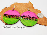 Fierce Earrings Hand Painted Pink Green Black Owned Business