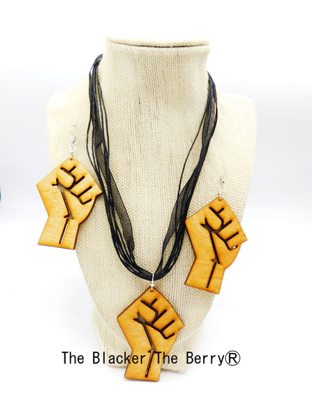 Fist Necklace with matching earrings  Social justice