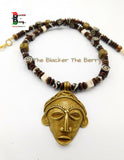 African Necklaces Ethnic Afrocentric Beaded  Mask Face Jewelry Handmade