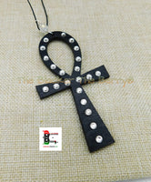 Ankh Wooden Car Charm Handmade Accessories Bling Gift Ideas Black Owned