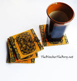 African Kente Coasters Yellow Black Home Decor Kitchen The Blacker The Berry®