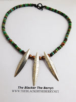 Tribal Spear Necklace Beaded Jewelry Set Silver Copper The Blacker The Berry®