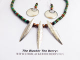 Tribal Spear Necklace Beaded Jewelry Set Silver Copper The Blacker The Berry®