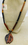 Gye Nyame Necklace Adinkra Africa Wooden Jewelry Beaded Ethnic