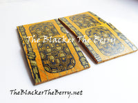 African Kente Coasters Yellow Black Home Decor Kitchen The Blacker The Berry®