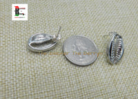 Silver Cowrie Post Earrings Stainless Steel Jewelry Black Owned