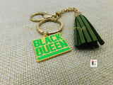 Black Queen Keychain Green Gold Gift Ideas Black Owned