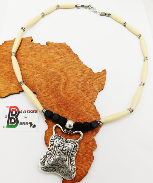 Ethnic Necklace Silver Beaded Women Jewelry