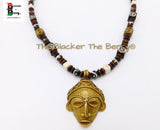African Necklaces Ethnic Afrocentric Beaded  Mask Face Jewelry Handmade