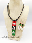 African Women Necklace Pan African RBG Jewelry Set Earrings