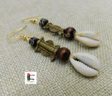 Cowrie Earrings African Ethnic Handmade Women Jewelry Beaded