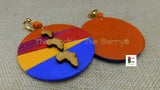 African Earrings Wooden Handmade Hand Painted Women Jewelry Colorful Summer