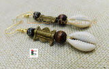 Cowrie Earrings African Ethnic Handmade Women Jewelry Beaded