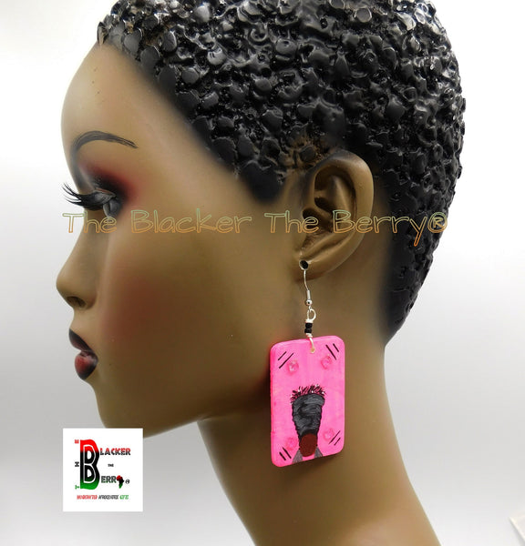 Black Women Earrings Hand Painted Natural Hair The Blacker The Berry®