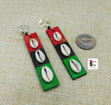 Cowrie Clip On Earrings Handmade RBG Hand Painted Pan African