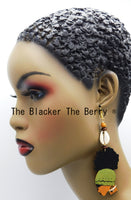 Wooden Silhouette Earrings Women Natural Hair Black Owned Business