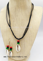 RBG Necklace Cowrie Shell Ethnic Jewelry Pan African