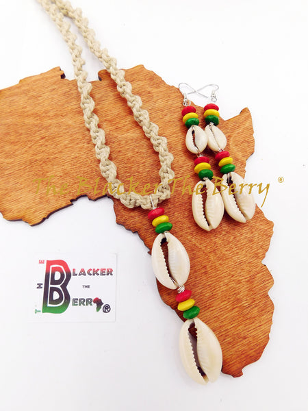 Rasta Jewelry Set Necklace Earrings Hemp Jewelry The Blacker The Berry®