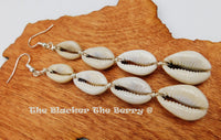 Cowrie Earrings Wire African Women Long Dangle Jewelry Black Owned Business