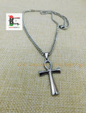Ankh Charm African Egyptians Stainless Steel Jewelry Necklace 24 Inch Ankhs