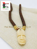 African Mask Necklace Jewelry Beaded Wooden Ethnic Afrocentric Handmade Black Owned