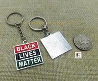 Black Lives Matter Keychains Black BLM Accessories Silver RBG