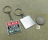 Black Lives Matter Keychains Black BLM Accessories Silver RBG