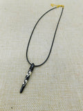 African Batik Stick Necklace Adjustable Women Men Black Owned Jewelry