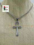 Ankh Charm African Egyptians Stainless Steel Jewelry Necklace 24 Inch Ankhs