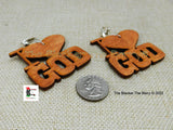 I love God Clip On Earrings Jewelry Wooden Black Owned Non Pierced