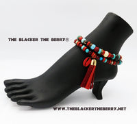 Anklet Turquoise Red Beaded Ethnic Women Jewelry