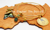 Christian Bangle Women Praying Charm Gold Tone