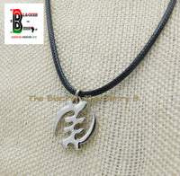 Silver Gye Nyame Charm African Adinkra Jewelry Black Necklace Adjustable