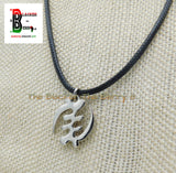 Silver Gye Nyame Charm African Adinkra Jewelry Black Necklace Adjustable
