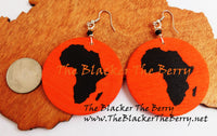 Africa Earrings Wooden Jewelry Ethnic Women Black Orange