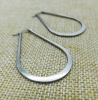 Stainless Steel Hoop Earrings Long Women Jewelry
