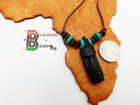 African Necklace Ethnic Jewelry Beaded Leather