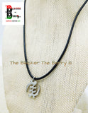Silver Gye Nyame Charm African Adinkra Jewelry Black Necklace Adjustable