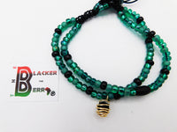 Anklet Jewelry Women Handmade Black Green