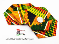 Kente Coasters Wooden Handmade Hexagon Home Decor Set of 4