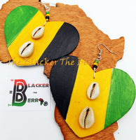 Jamaican Earrings Wooden Hand Painted Women Jewelry Handmade Black Owned