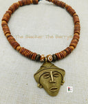 Men Necklace African Jewelry Beaded Mask Ethnic Handmade Black Owned