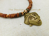 Men Necklace African Jewelry Beaded Mask Ethnic Handmade Black Owned