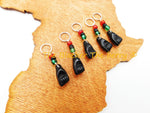 Black Power Fist Hair Accessories Loc Jewelry RBG Set of 5 BLM Silver