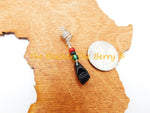 Black Power Fist Hair Accessories Loc Jewelry Dreads RBG Set of 5 BLM Silver