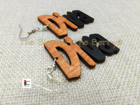 Diva Earrings Wooden Hand Painted Black Ethnic Jewelry Gift Ideas for Her