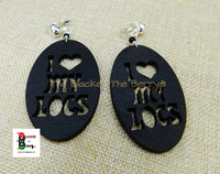 Wooden Black Loc Clip On Earrings Wood Jewelry Dreads Dreadlocks Non Pierced Black Owned Business