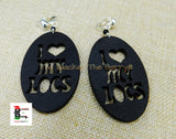 Wooden Black Loc Clip On Earrings Wood Jewelry Dreads Dreadlocks Non Pierced Black Owned Business